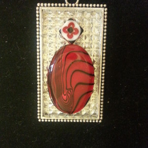 Red Swirl Designer Fashion Necklace