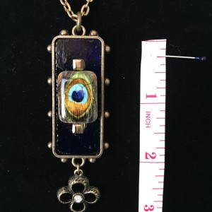 Peacock's Plume Designer Fashion Necklace - Measurement