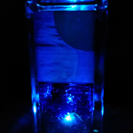 Moon Over Miami Beach Designer Glass Block Light (lite up)