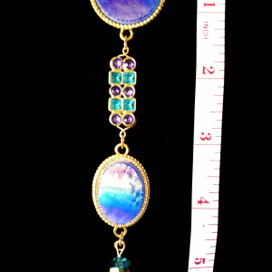 Rainbow Cascade Designer Fashion Necklace - Measurement