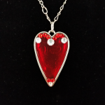Ruby Red Heart Designer Fashion Necklace