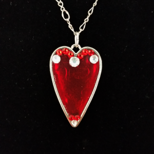 Ruby Red Heart Designer Fashion Necklace