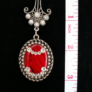 Red Chandelier Designer Fashion Necklace - Measurement