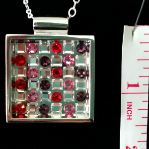 Crystal Checkers Designer Fashion Necklace - Measurement