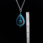 Cyan Teardrop Designer Fashion Necklace - Image 2